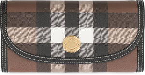 Continental wallet with check motif-1